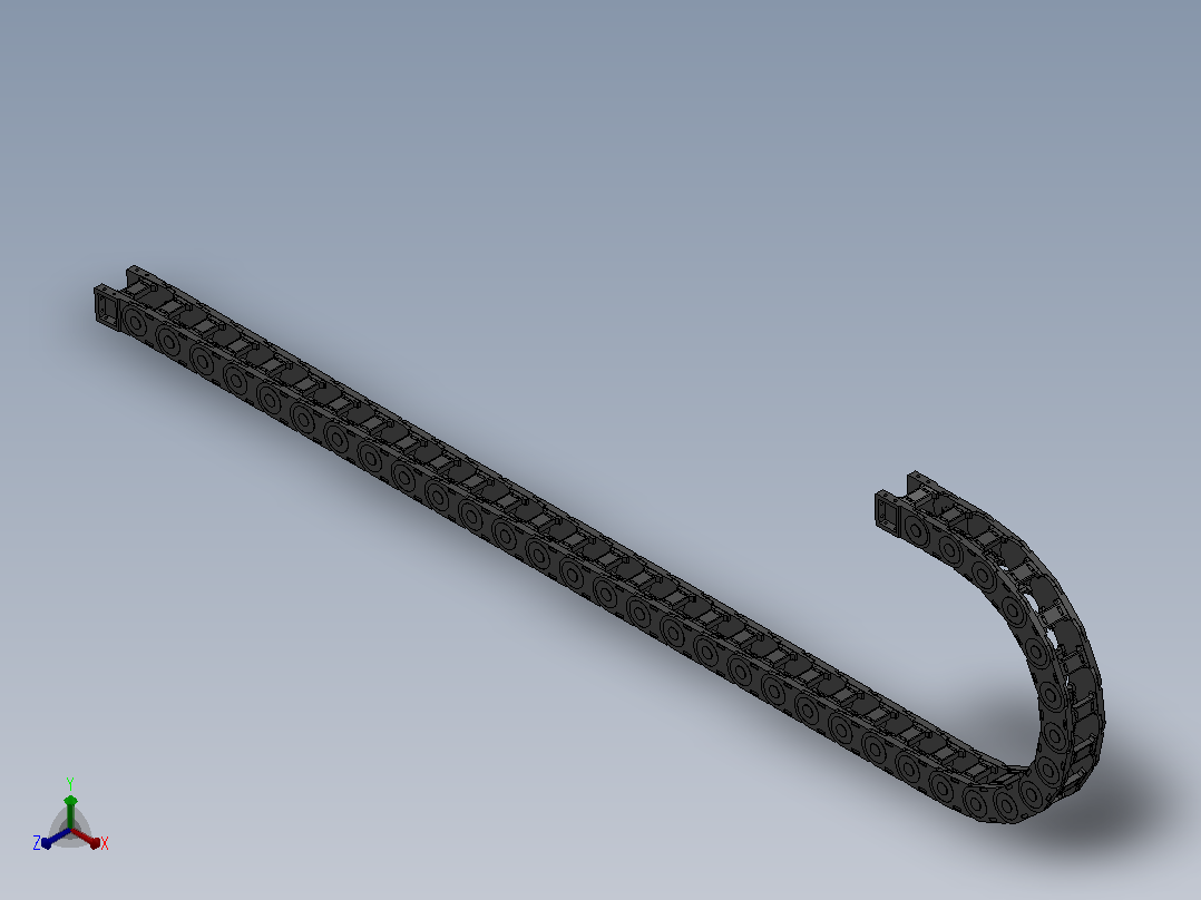 弯曲半径250内高45两侧打开型桥式拖链_DMD45BD-30-60-250R-35主视图