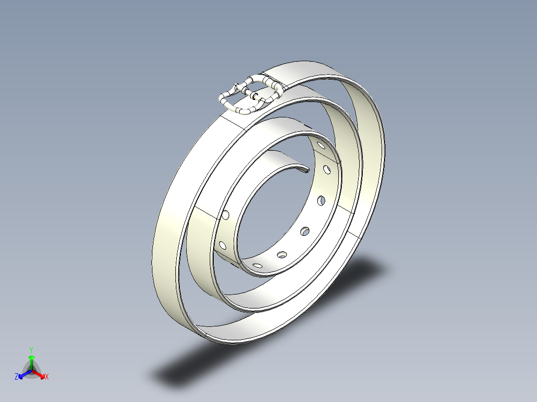 军用皮带模型正等轴测图