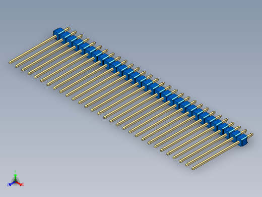 彩色公头100mil（2.54mm）系列-DS1021_blue_1x30p_100mil_Type19_rev1.0正等轴测缩略图