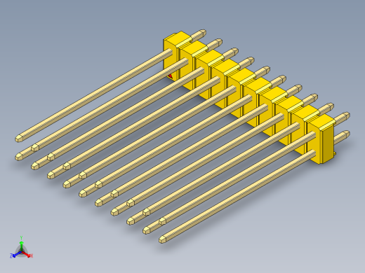 彩色公头100mil（2.54mm）系列-DS1021_yellow_2x10p_100mil_Type43_rev1.0