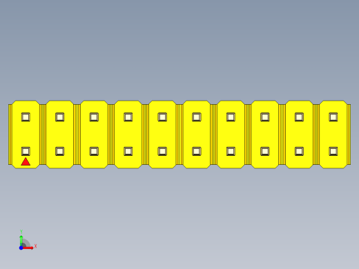 彩色公头100mil（2.54mm）系列-DS1021_yellow_2x10p_100mil_Type43_rev1.0前视缩略图