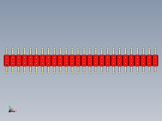 彩色公排针 100mil 2.54mm 系列-DS1022_red_52p_100mil_TypeSMT_rev1.0前视缩略图