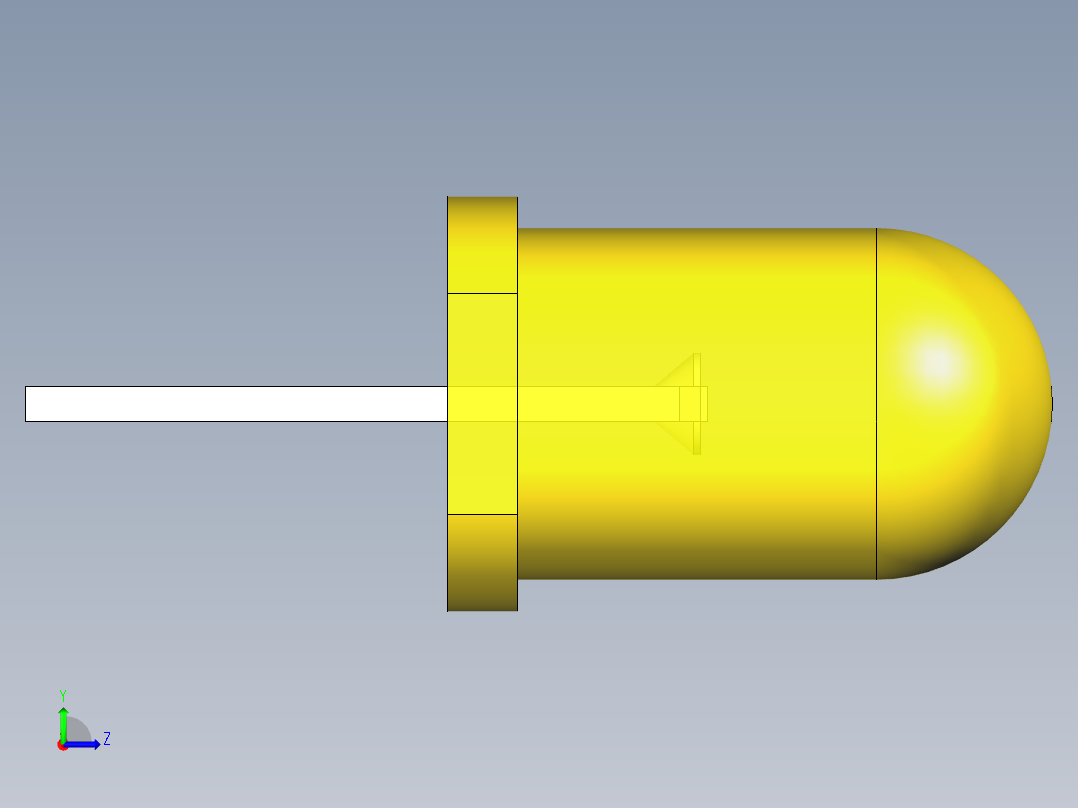 LED_Round_Yellow_D5.0mm左视图