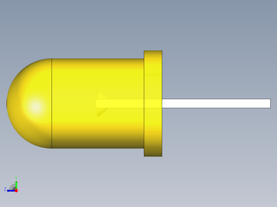 LED_Round_Yellow_D5.0mm右视图