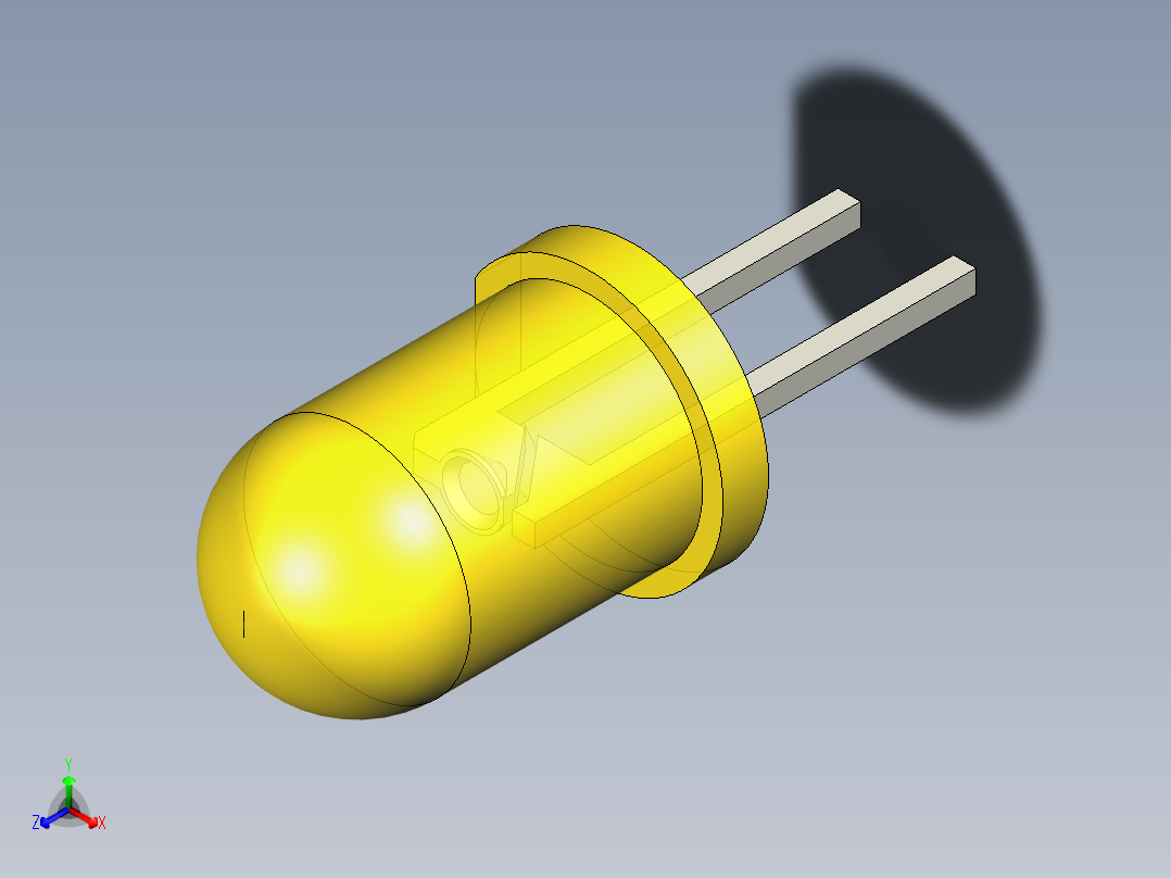 LED_Round_Yellow_D5.0mm正等轴测图