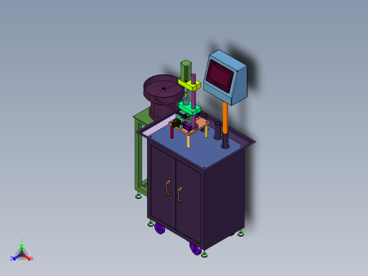 方形螺母快速倒角机正等轴测缩略图