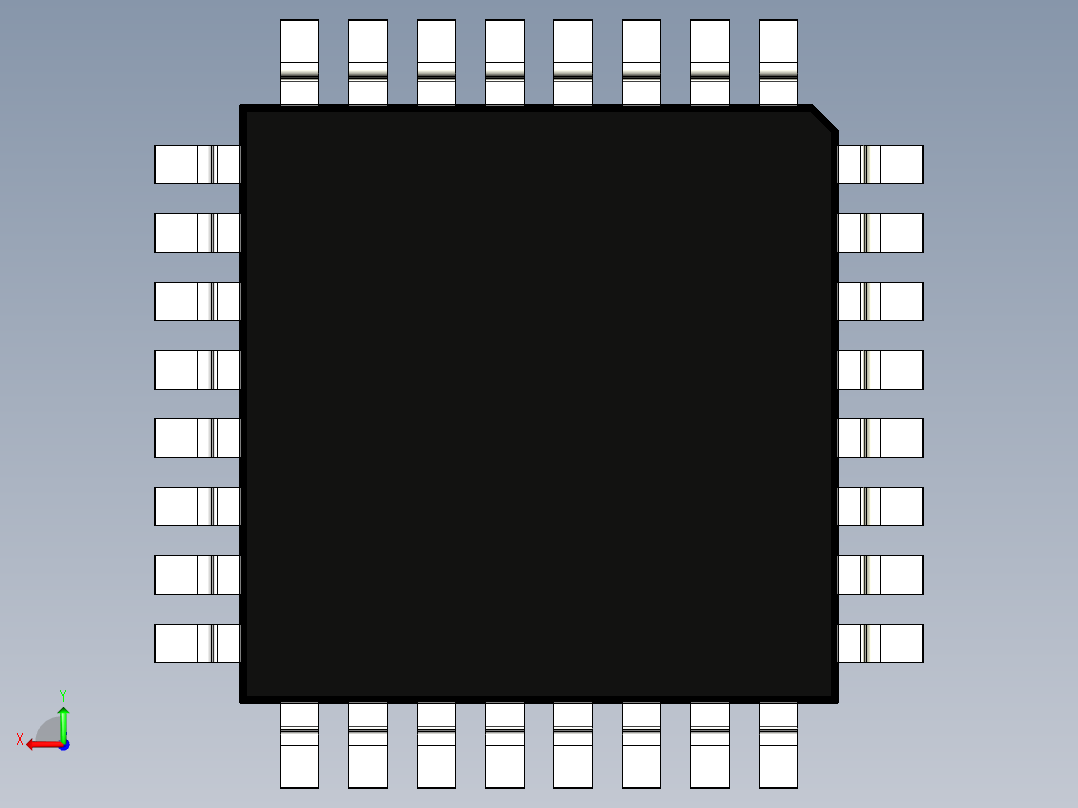 集成电路封装TQFP 32后视图