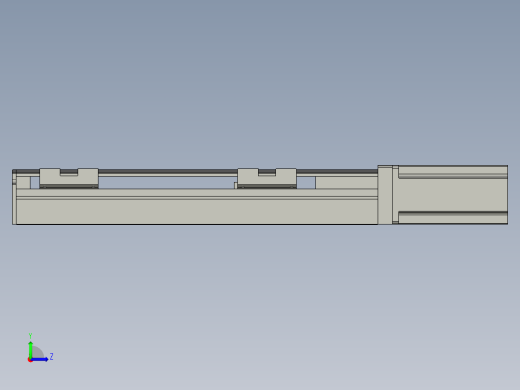 直线模组LHA6-S200-M-200W(16丝杆)设计图纸左视缩略图