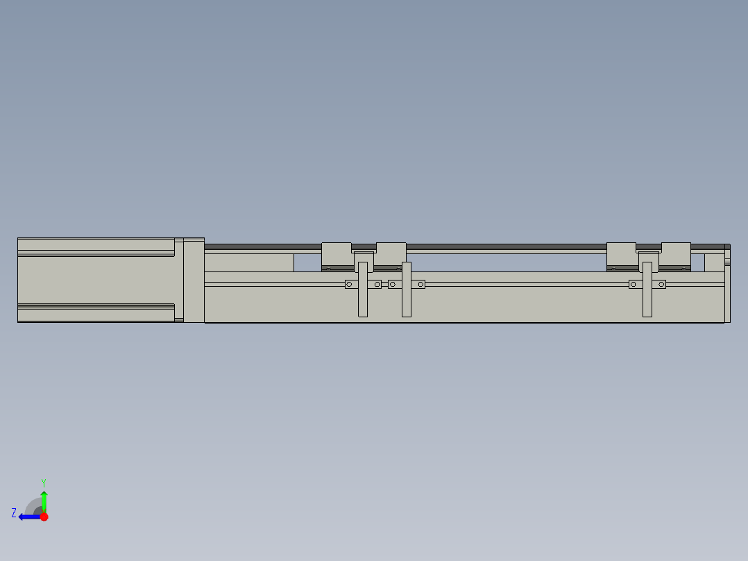 直线模组LHA6-S200-M-200W(16丝杆)设计图纸右视图