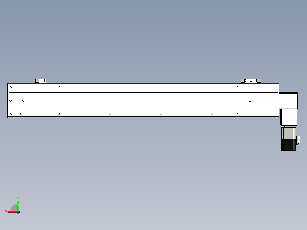 同步带滑台-半封闭B13-L90-S800-L-P40-D3后视图