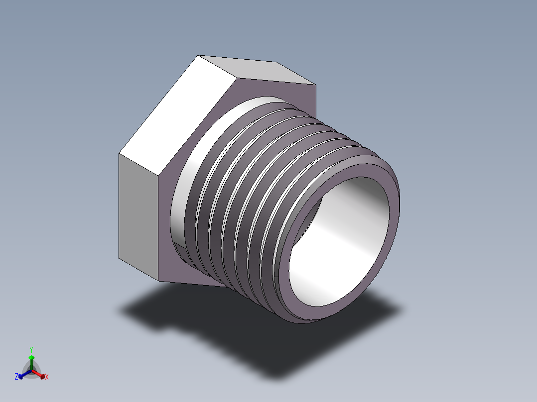 转接头-内外丝异径 DN15-DN10正等轴测图