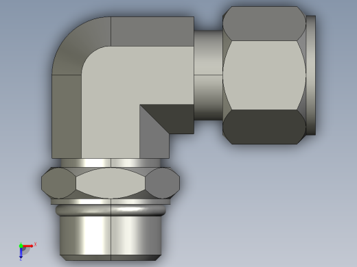 卡套式工业通用硬管接头12_c5bu-s俯视缩略图