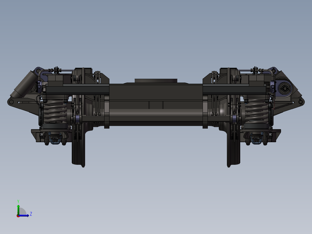214火车转向架左视图