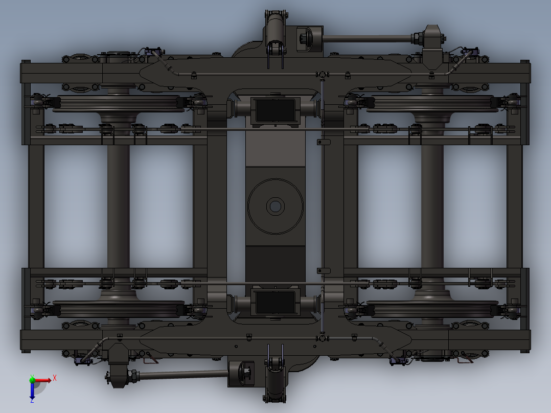 214火车转向架俯视图