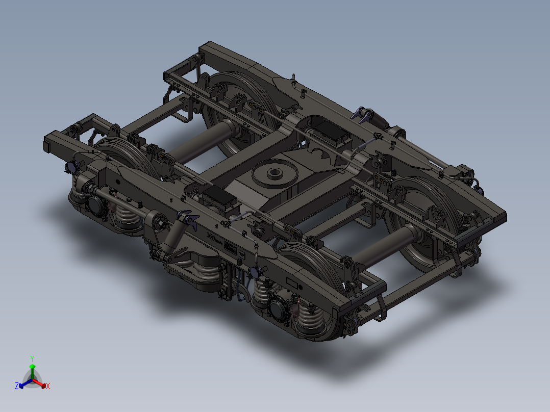 214火车转向架正等轴测图
