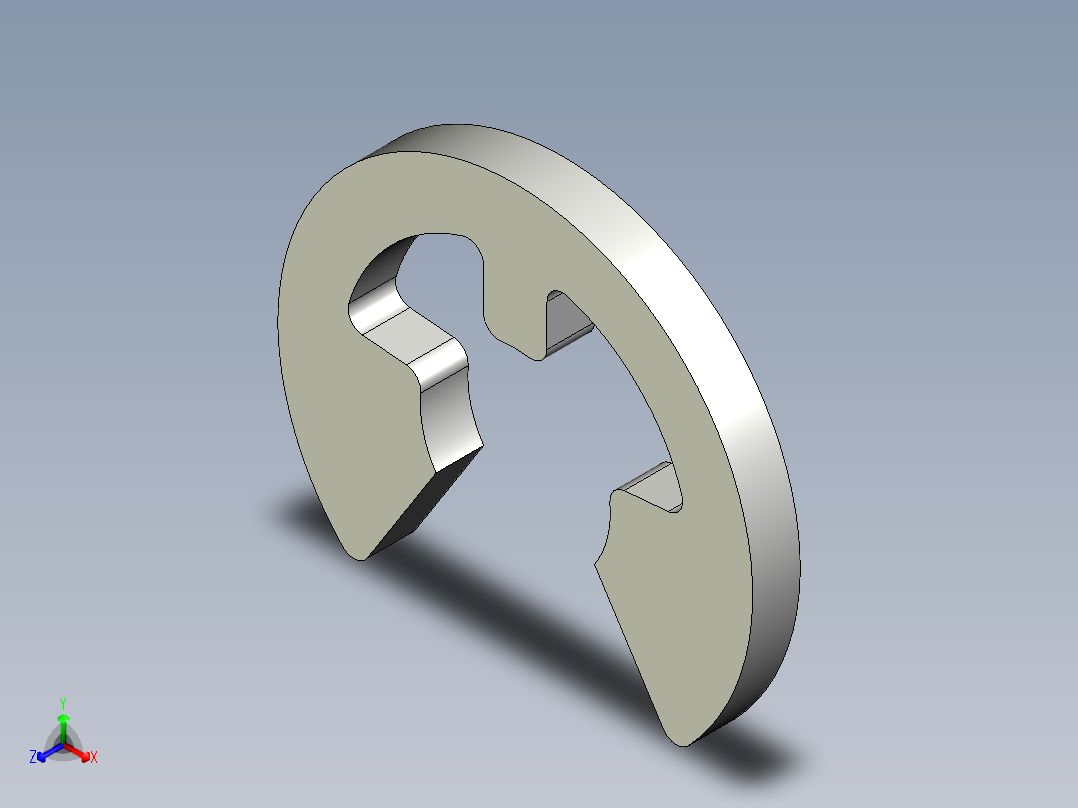 E形扣環NETW．NETWS-3D多系列多零件图纸模型主视图