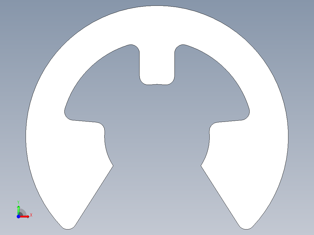 E形扣環NETW．NETWS-3D多系列多零件图纸模型前视图