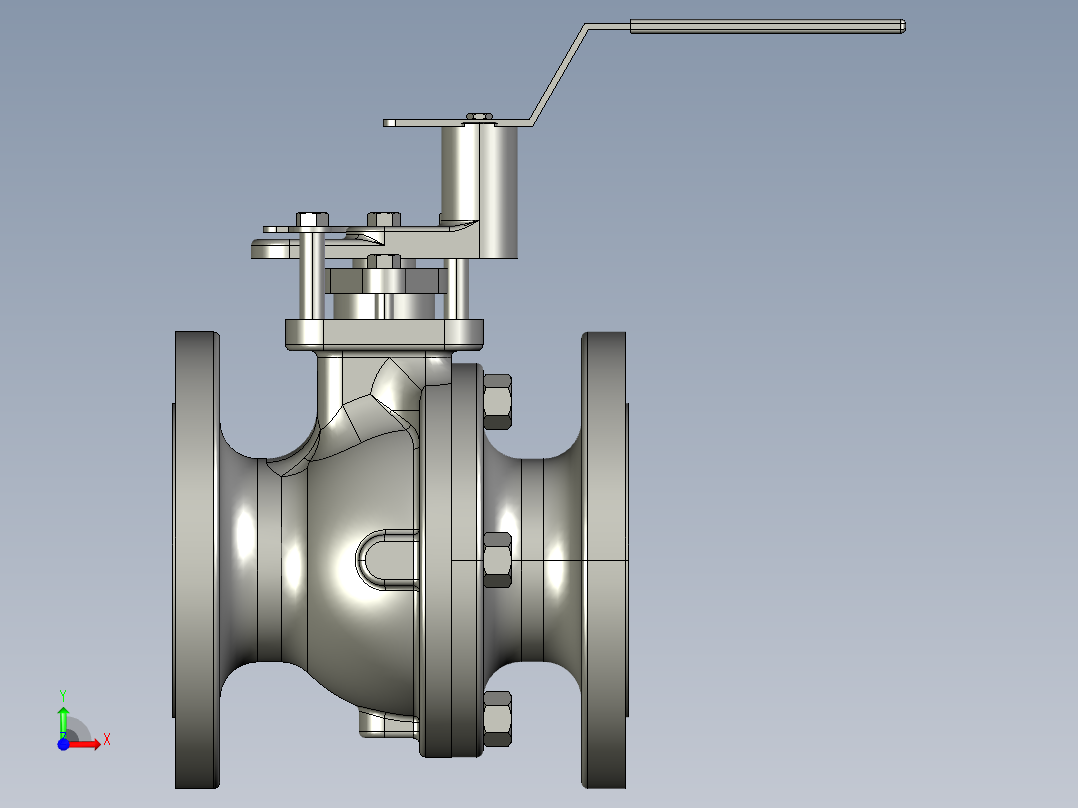 球阀4-class-150-SOLIDWORKS 2011-STEP _ IGES前视图