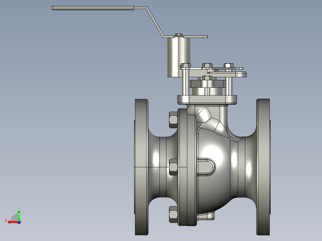球阀4-class-150-SOLIDWORKS 2011-STEP _ IGES后视图