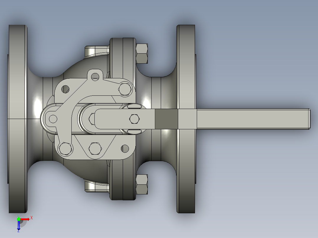 球阀4-class-150-SOLIDWORKS 2011-STEP _ IGES俯视图