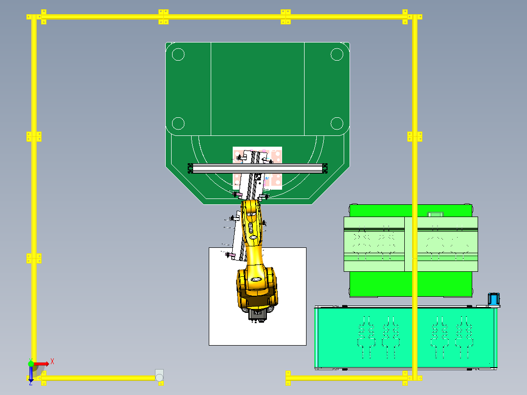 汽车座椅6轴自动上料xt俯视图