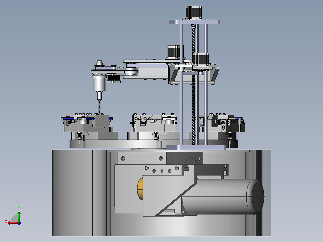 物料的圆柱度自动化检测工作台后视图