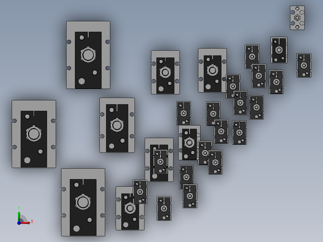 自由安装气缸 CU系列 30款前视图
