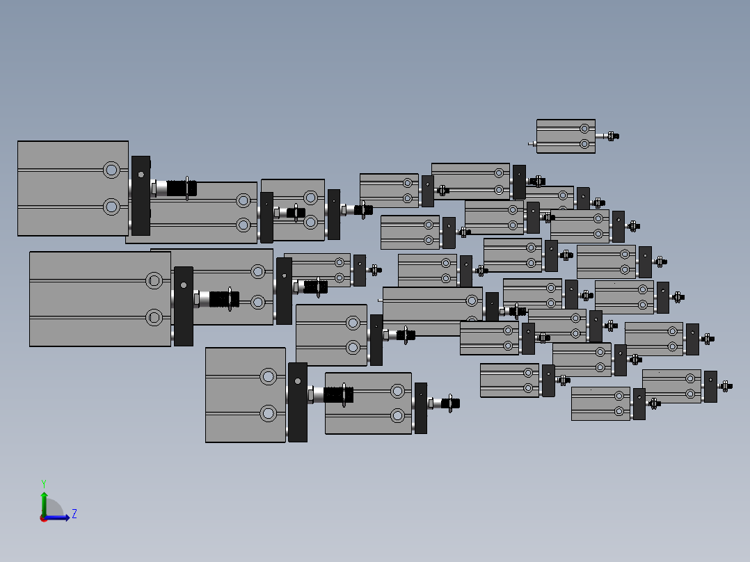 自由安装气缸 CU系列 30款左视图