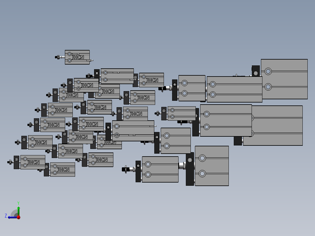 自由安装气缸 CU系列 30款右视图