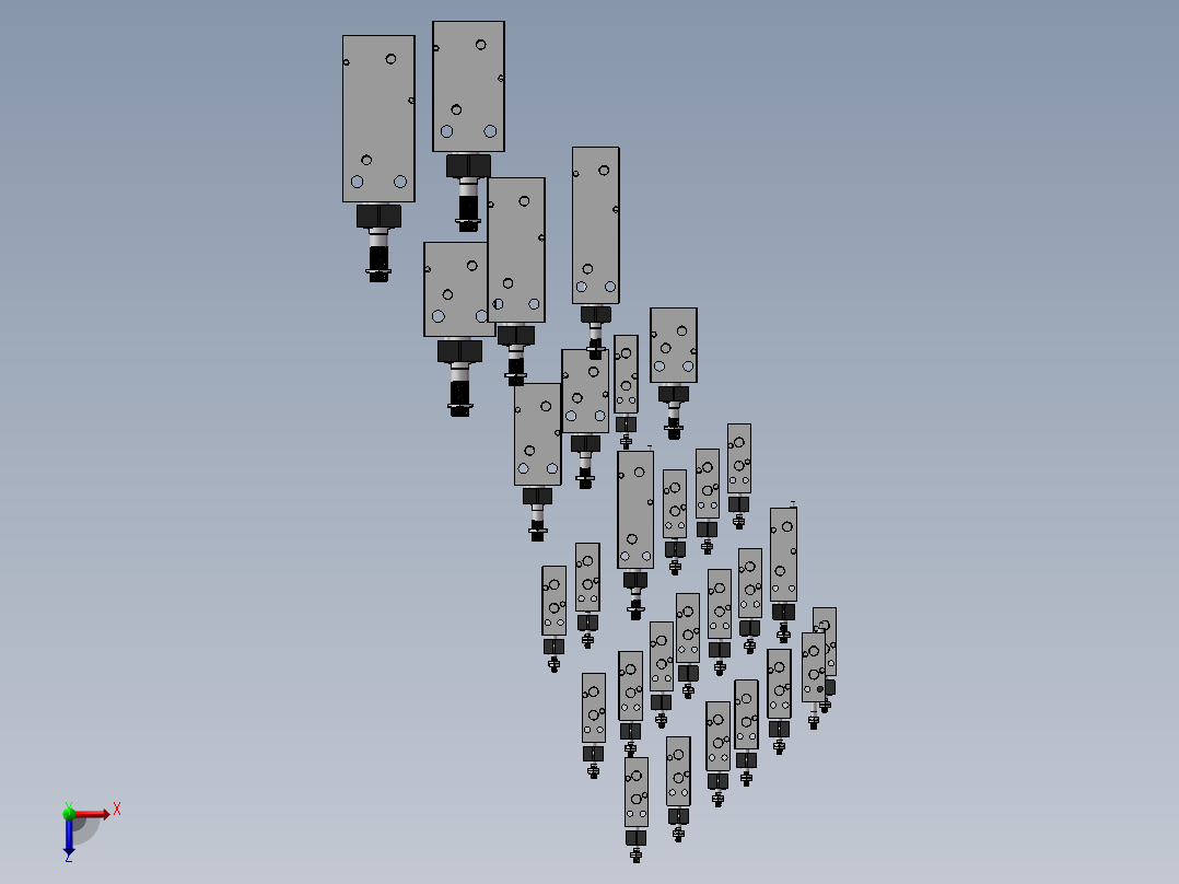 自由安装气缸 CU系列 30款俯视图