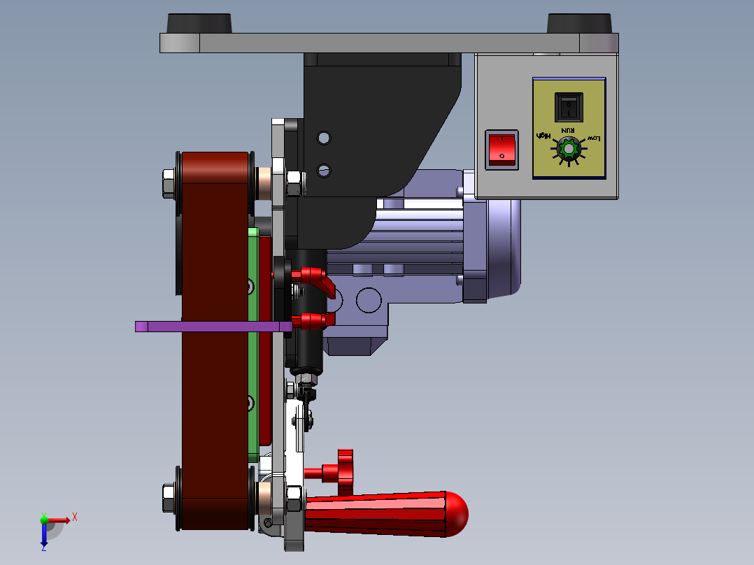 砂带打磨机俯视图