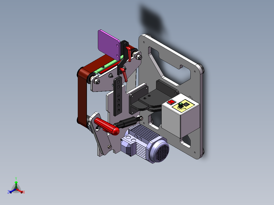 砂带打磨机正等轴测图