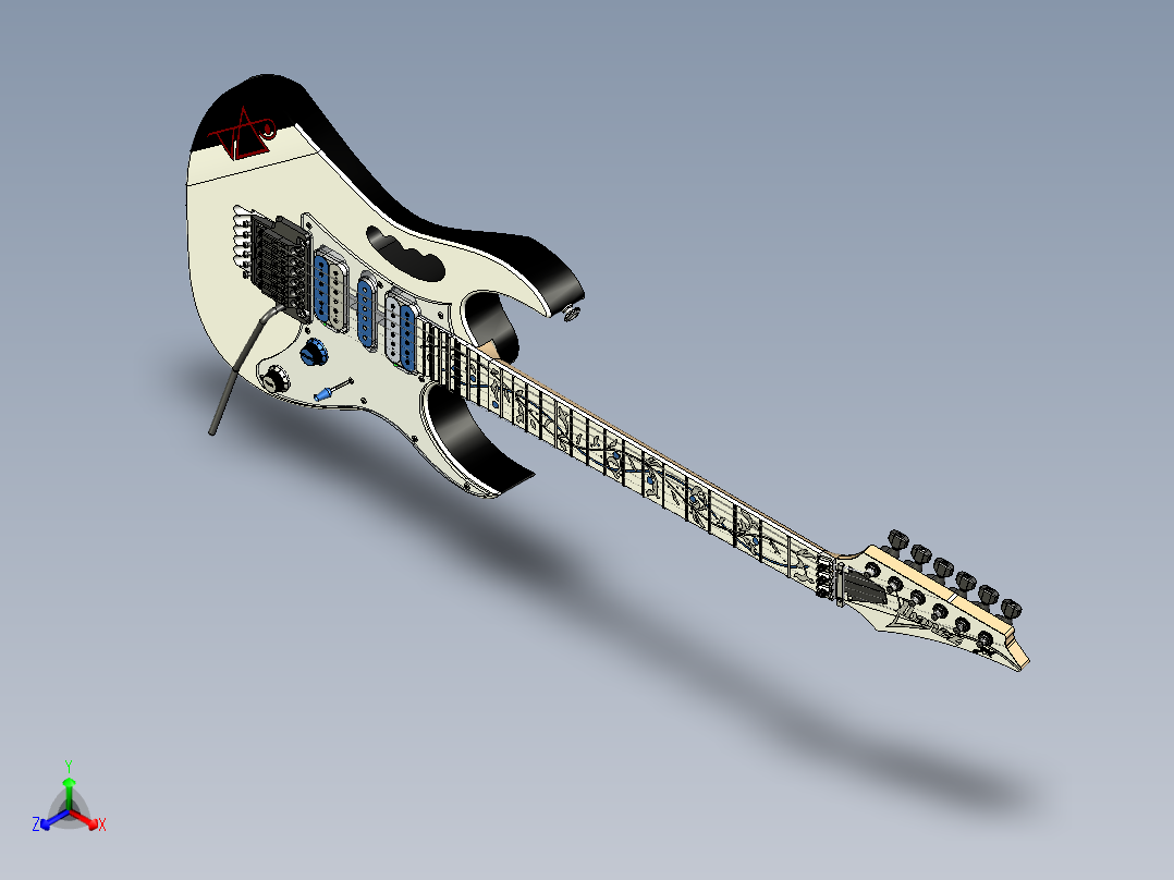 B2004317-电吉他正等轴测图