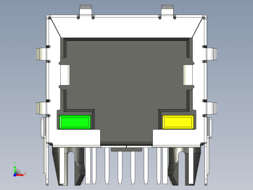 连接器插孔1端口100 BASE-T PCB前视缩略图
