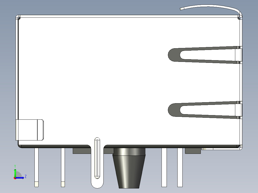 连接器插孔1端口100 BASE-T PCB左视图