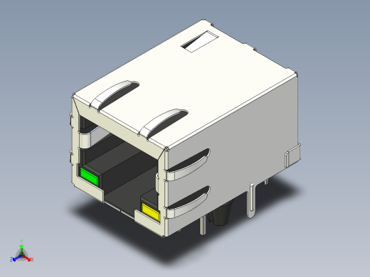 连接器插孔1端口100 BASE-T PCB正等轴测缩略图