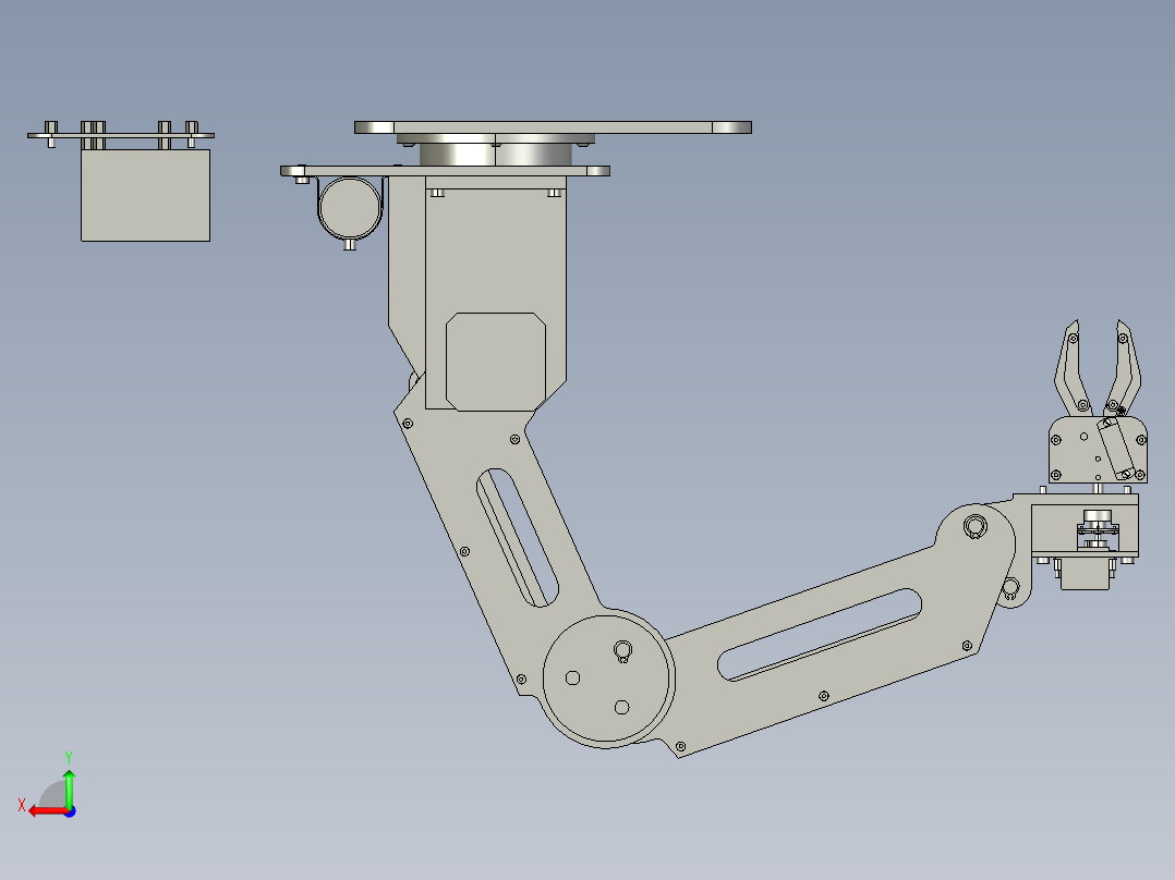 机器人小型机械臂后视图