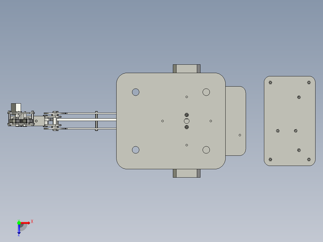 机器人小型机械臂俯视图