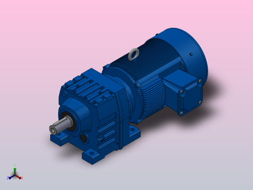 R47底脚轴伸式安装斜齿轮减速机R47-Y1.1-4P-19.27-M1-0°正等轴测缩略图