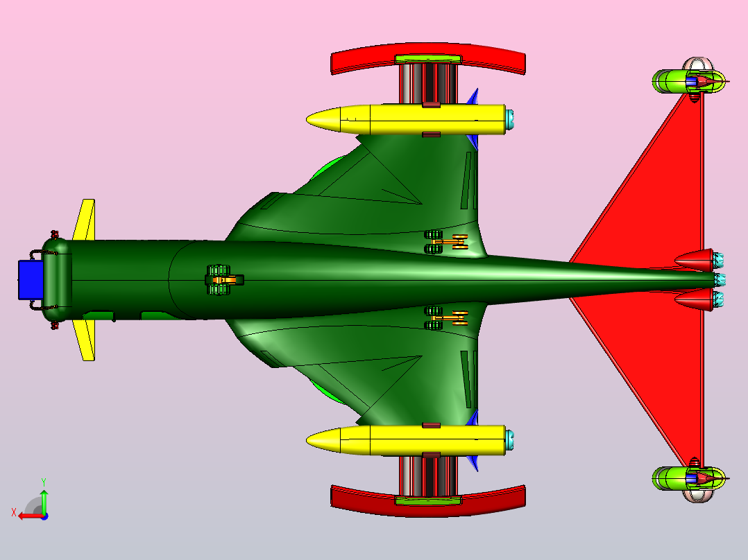 战斗机玩具后视图