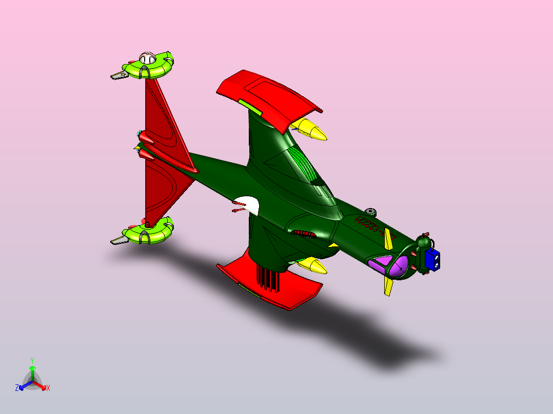 战斗机玩具正等轴测图