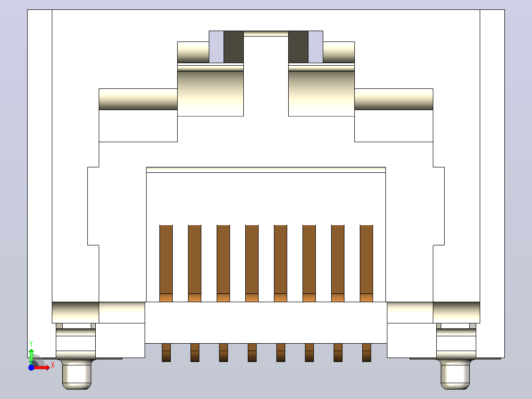 rj45连接器单端口8针11前视图