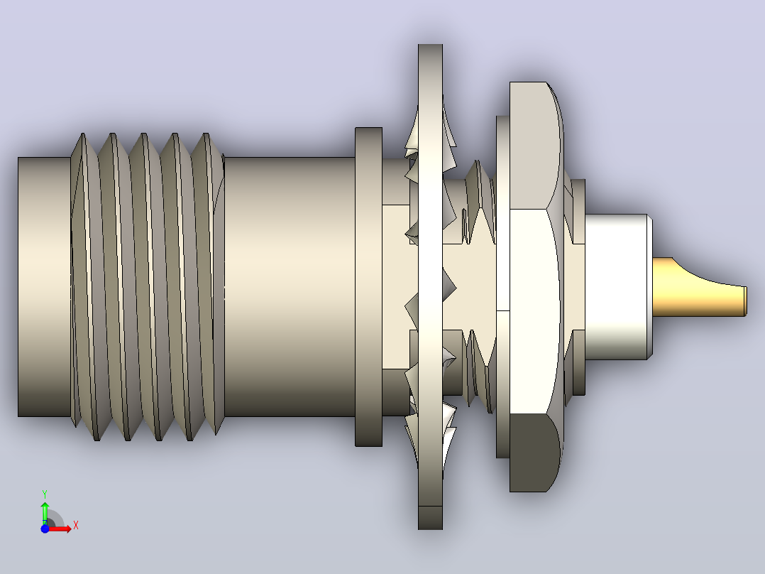 Rosenberger 10 GHz TNC同轴隔板连接器前视图
