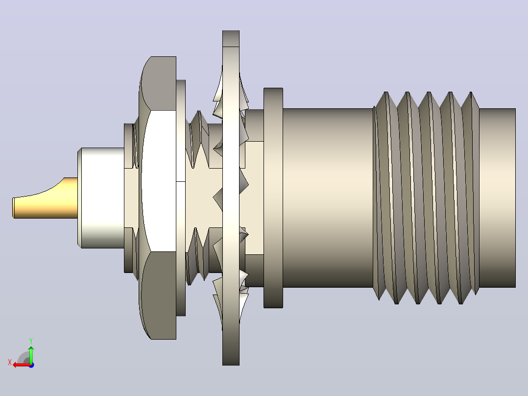 Rosenberger 10 GHz TNC同轴隔板连接器后视图