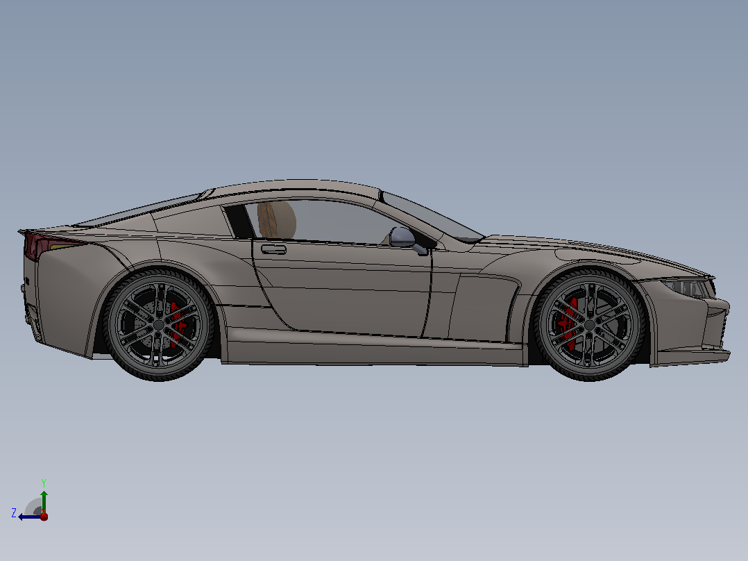 34-汽车设计练习 coupe sports car SW右视图
