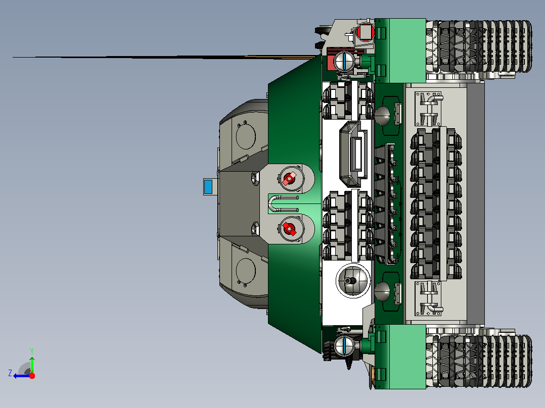 防空自行速射炮CATIA V5 r21模型右视图
