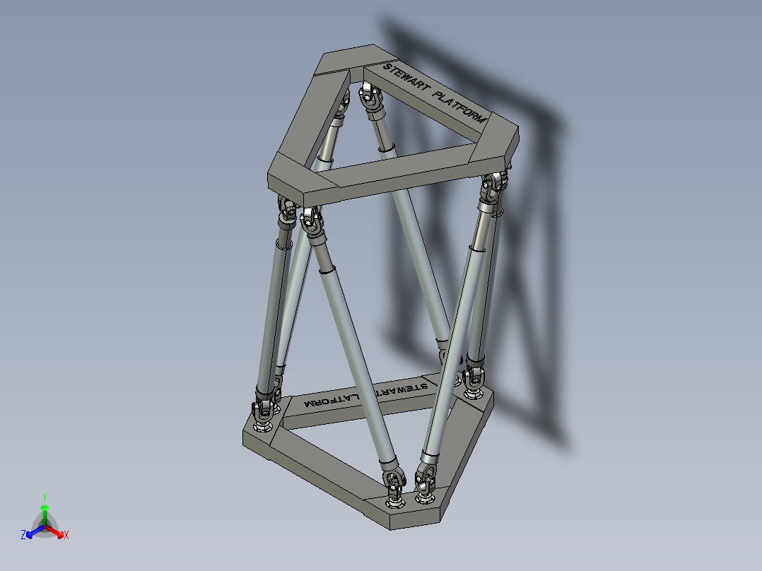 并联机器人stewart-platform CREO主视图