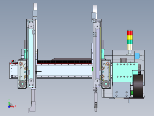 双截五轴伺服注塑机械手 F462 非标自动化设备3D图纸3D前视缩略图