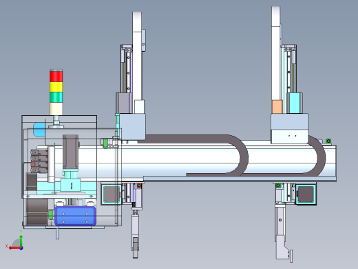 双截五轴伺服注塑机械手 F462 非标自动化设备3D图纸3D后视缩略图