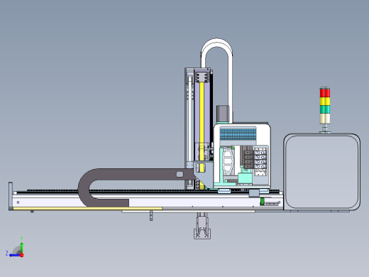 双截五轴伺服注塑机械手 F462 非标自动化设备3D图纸3D右视缩略图